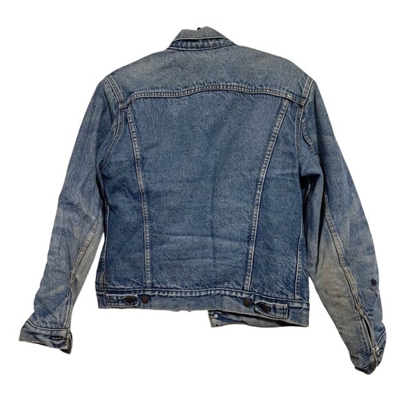 Levis Trucker Jacket Mens 40 Vintage Distressed Blanket Lined Blue Jean Denim Bu - Picture 10 of 16